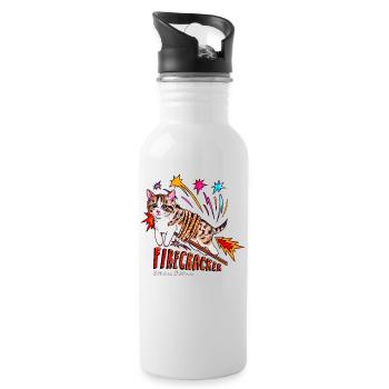 baby I'm a firecracker - Water bottle with straw - white - Right
