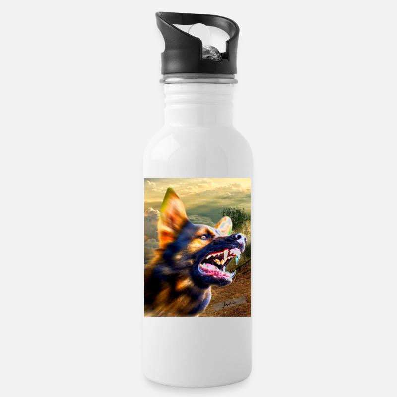 Juni Titel - Trinkflasche mit integriertem Trinkhalm - Weiß