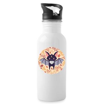 Bat with autumn pattern - Water bottle with straw - white - Right