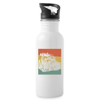 Landwirt Bauer Farmer - Trinkflasche mit integriertem Trinkhalm - Weiß - Rechts