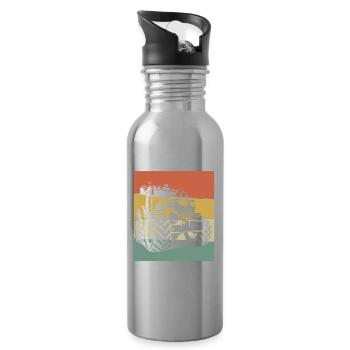 Landwirt Bauer Farmer - Trinkflasche mit integriertem Trinkhalm - Lightsilver - Rechts