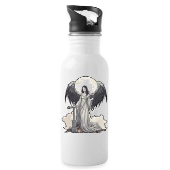 Ange noir - Gourde avec paille intégrée - blanc - Droite