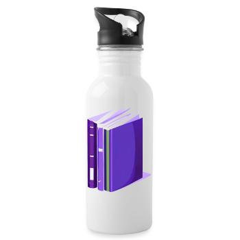 Leser Buchliebhaber Buch Lesen Bücher Geschenk - Trinkflasche mit integriertem Trinkhalm - Weiß - Rechts