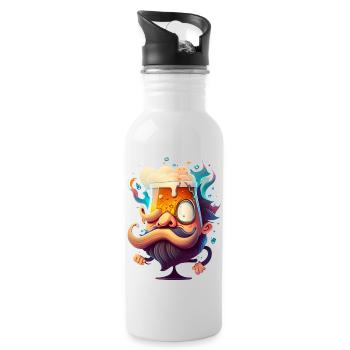 Drôle de petit monsieur de bière peu recommandable - Gourde avec paille intégrée - blanc - Droite