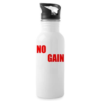 No pain no gain gym quote - Water bottle with straw - white - Right