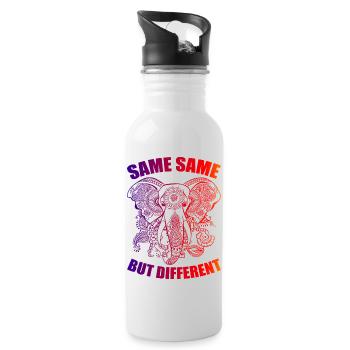 SameSame but Different Thailand Shirt - Trinkflasche mit integriertem Trinkhalm - Weiß - Rechts
