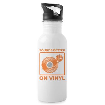 Sonne mieux sur Vinyl - Gourde avec paille intégrée - blanc - Droite