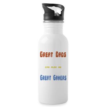 Gamerpapa Father's Day Gift - Water bottle with straw - white - Right