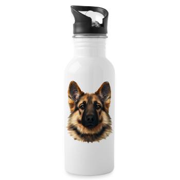 Chiot Berger Allemand Propriétaire Chien - Gourde avec paille intégrée - blanc - Droite