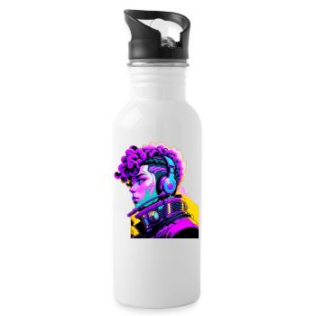 Musik Cyborg Headset - Trinkflasche mit integriertem Trinkhalm - Weiß - Rechts