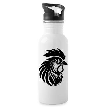 Chicken Chicken House Poultry Rooster Farm - Water bottle with straw - white - Right