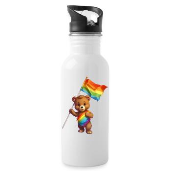 Love is a Bear Necessity - Water bottle with straw - white - Right