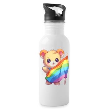 Love is a Bear Necessity - Water bottle with straw - white - Right