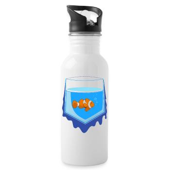 Pocket Fish - Water bottle with straw - white - Right