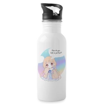 Un look parfait d'un personnage d'animé mignonne - Gourde avec paille intégrée - blanc - Droite