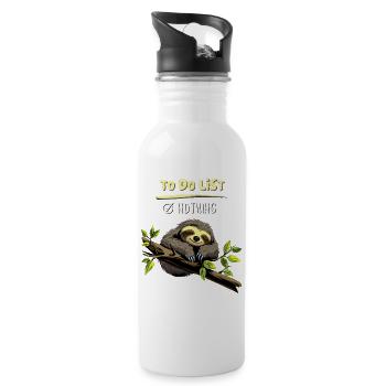 Süsses Faultier...Sloth has nothing to do - Trinkflasche mit integriertem Trinkhalm - Weiß - Rechts
