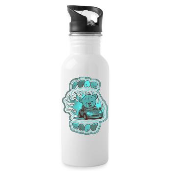 Teddybärenrennen 3 - Trinkflasche mit integriertem Trinkhalm - Weiß - Rechts