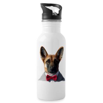 Berger Allemand Chien Chiot Costume Propriétaire Chien - Gourde avec paille intégrée - blanc - Droite