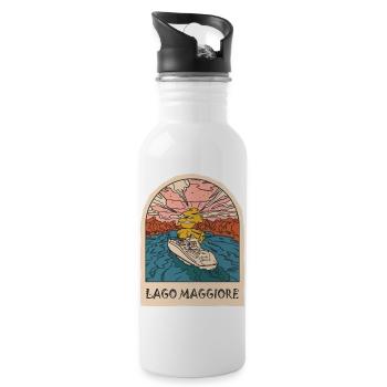 Lago Maggiore Urlaub Piemont Tessin Italien - Trinkflasche mit integriertem Trinkhalm - Weiß - Rechts