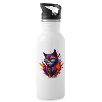 Cat 3 - Water bottle with straw - white - Right