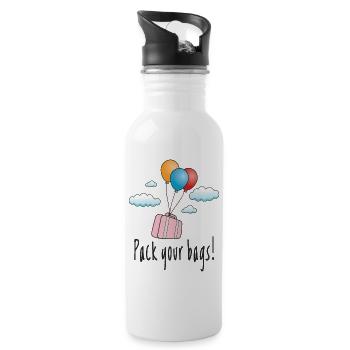 Pack your bags, off on vacation - Water bottle with straw - white - Right