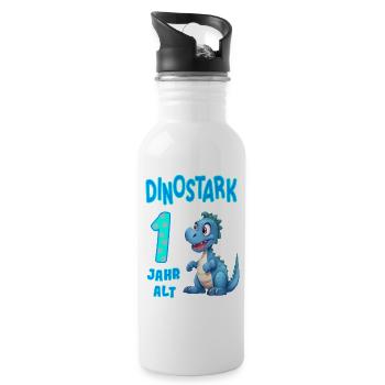 1. Geburtstag Baby Kindergeburtstag 1 Jahr alt - Trinkflasche mit integriertem Trinkhalm - Weiß - Rechts
