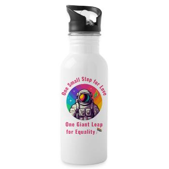 Gay Pride - Un petit pas pour l'amour - Gourde avec paille intégrée - blanc - Droite