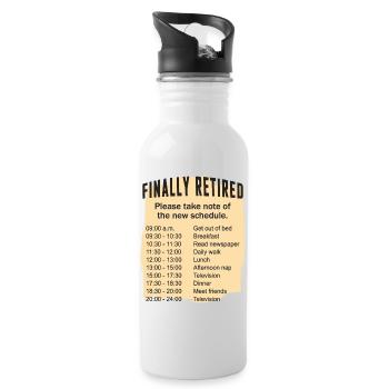 Rentner Zeitplan Tagesablauf - Trinkflasche mit integriertem Trinkhalm - Weiß - Rechts