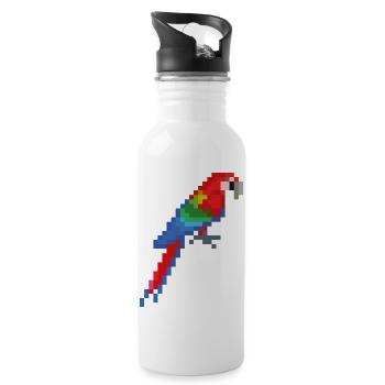 Vogel - Trinkflasche mit integriertem Trinkhalm - Weiß - Rechts