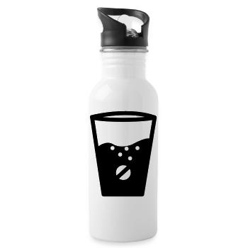 Dosierempfehlung Einnahmeempfehlung Dosierung - Trinkflasche mit integriertem Trinkhalm - Weiß - Rechts