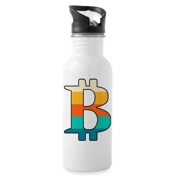 Bitcoin rétro - Gourde avec paille intégrée - blanc - Droite