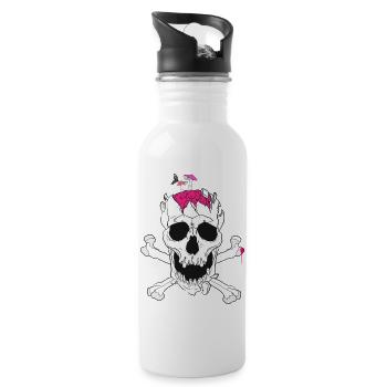 Brain Mushroom - Water bottle with straw - white - Right