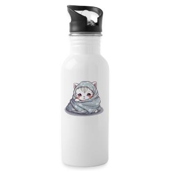 Sleep shirt for late risers and cat owners - Water bottle with straw - white - Right