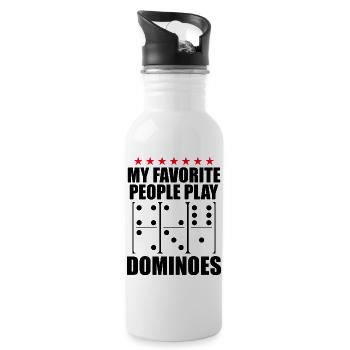 Domino Design - Water bottle with straw - white - Right