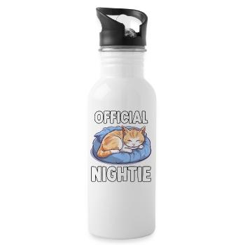 Cuddly cat t-shirt for morning grouches - Trinkflasche mit integriertem Trinkhalm - Weiß - Rechts