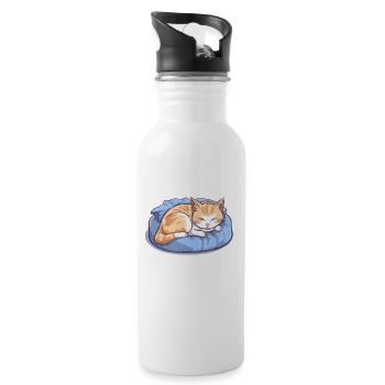 Chemise de nuit pour lève-tard et propriétaires de chats - Gourde avec paille intégrée - blanc - Droite