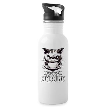 Gift cat owner coffee lover cats - Trinkflasche mit integriertem Trinkhalm - Weiß - Rechts