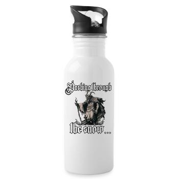 Krampus T-Shirt The scary Santa Claus - Water bottle with straw - white - Right