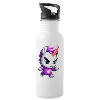 Grim Unicorn Design - Mystical Magic - Gourde avec paille intégrée - blanc - Droite
