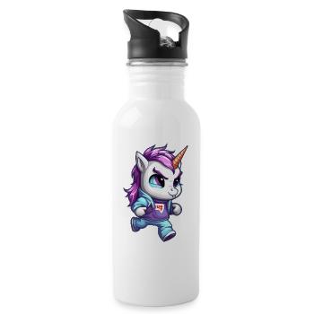 Grim Unicorn Design - Mystical Magic - Gourde avec paille intégrée - blanc - Droite