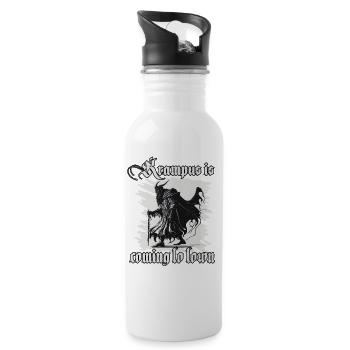 Horror Krampus T-Shirt dunkle Seite der Weihnacht - Trinkflasche mit integriertem Trinkhalm - Weiß - Rechts