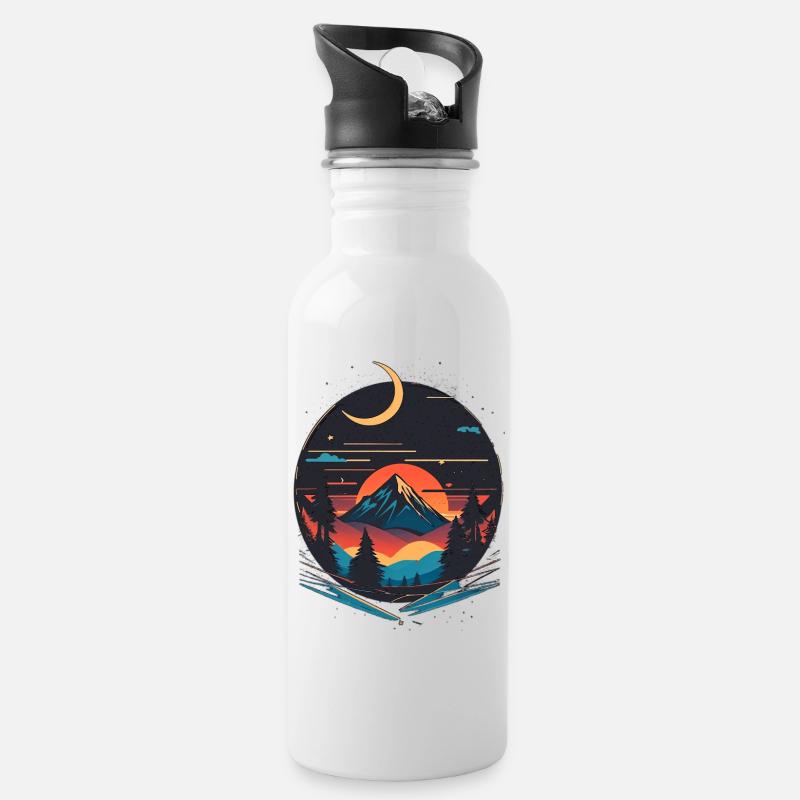 Adventure - Trinkflasche mit integriertem Trinkhalm - Weiß