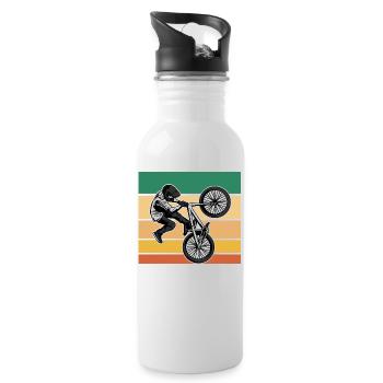 BMX Rider Vintage Retro Skater Bike Kids - Gourde avec paille intégrée - blanc - Droite