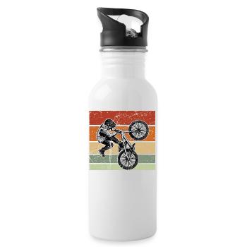 BMX Bike Accessories Children's Bike Gift Retro - Water bottle with straw - white - Right