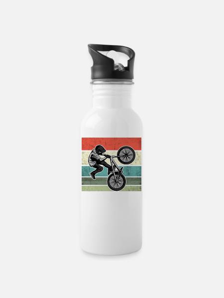 Enfants BMX Chemise Vélo Adolescent Skater - Gourde avec paille intégrée - blanc