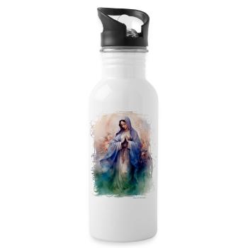 Holly Mary Maria Madonna Mariana Virgin Mary Holy - Water bottle with straw - white - Right