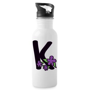 K as in cheeky - Water bottle with straw - white - Right