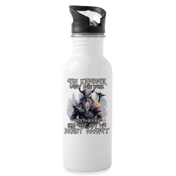 Wikinger Krieger Shirt Wahalla Söhne Odins - Trinkflasche mit integriertem Trinkhalm - Weiß - Rechts