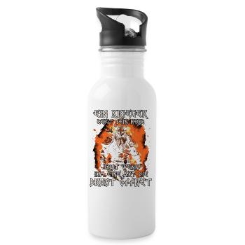 Legenden von Asgard Göttliche Macht der Wikinger - Trinkflasche mit integriertem Trinkhalm - Weiß - Rechts