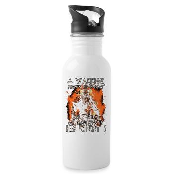Berserk Rage Unstoppable Viking Rage. - Water bottle with straw - white - Right